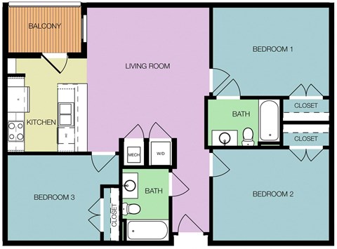 Three Bedroom Apartment at Masonry in Richmond VA